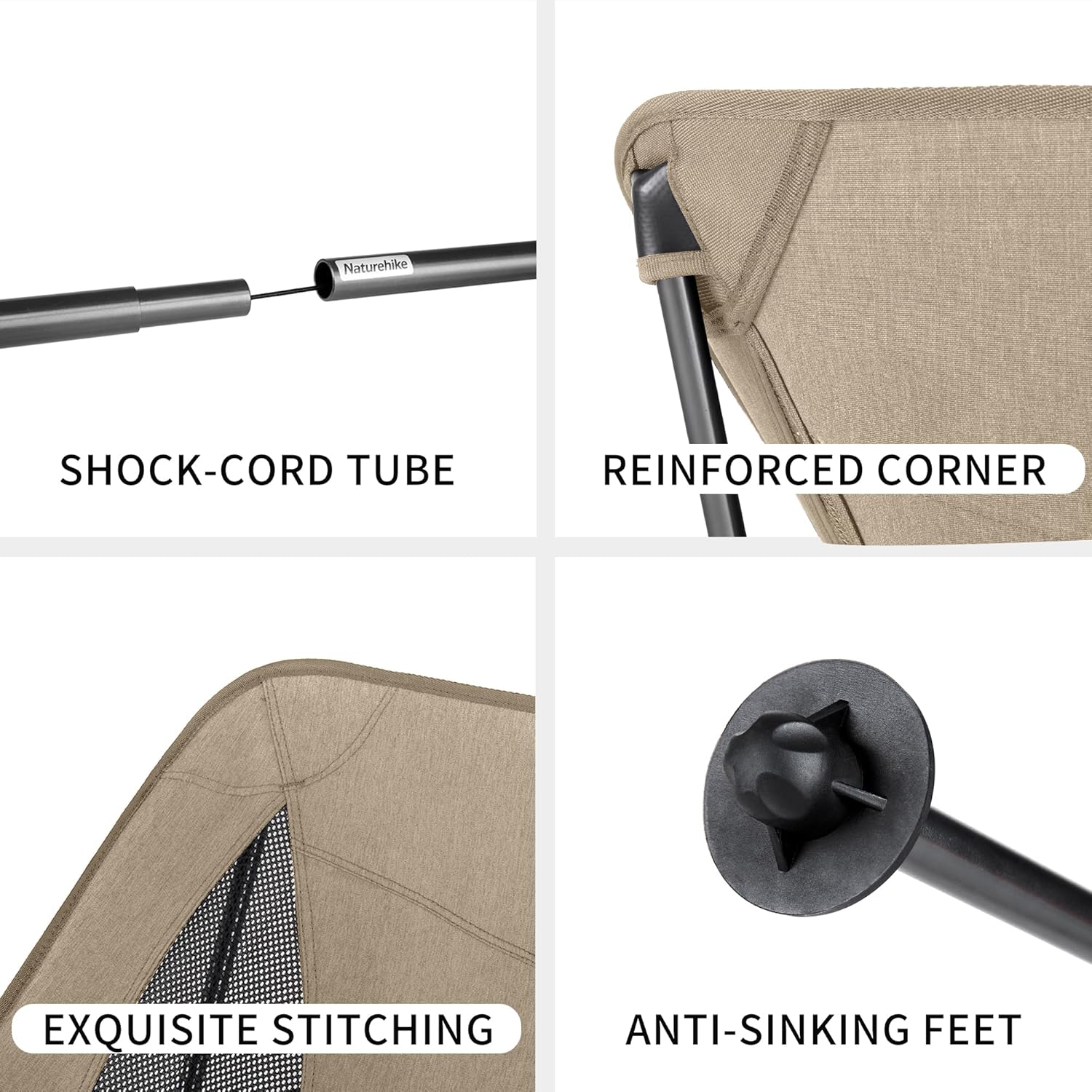 Naturehike YL05 Camping Chair, Ultralight Portable Camp Chair with Storage Bag, Compact Folding Beach Chair for Backpacking Hiking Fishing Picnic - Image 6